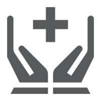 health insurance Two hands gently cradle a bold medical cross, symbolizing care and protection in healthcare.